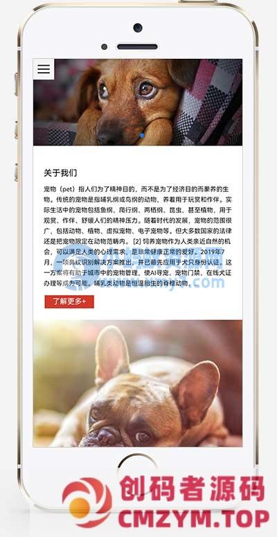 (自适应手机端)宠物零食网站源码 猫粮狗粮宠物粮食网站pbootcms模板