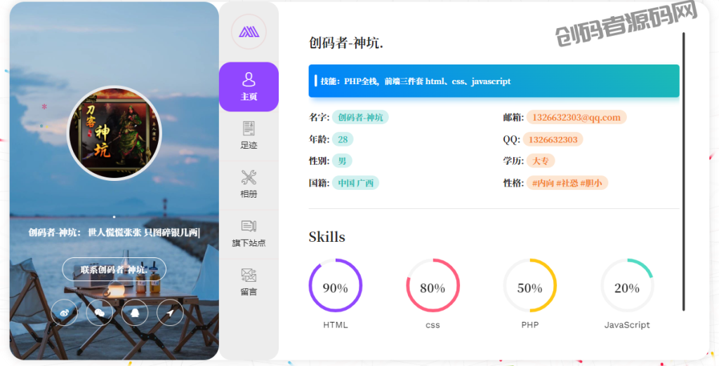 图片[2]-2023新UI大气好看的个人团队简介主页源码 带后台