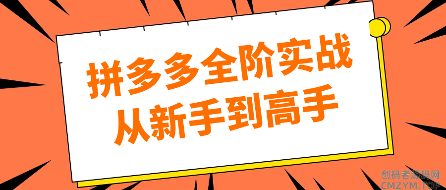 拼多多全阶实战从新手到高手-创码者资源网