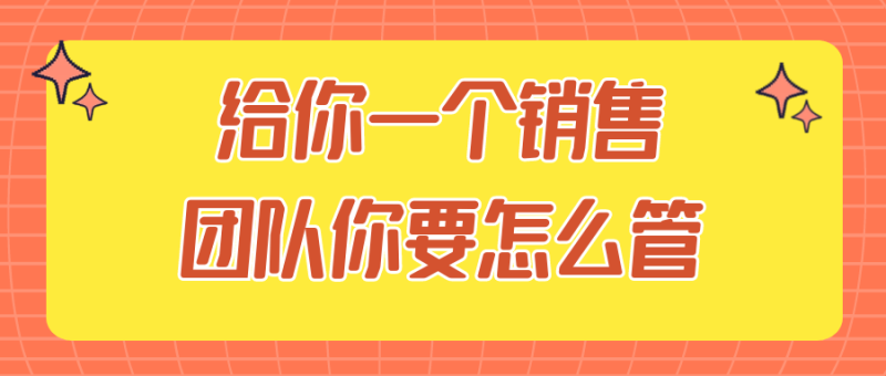 给你一个销售团队你要怎么管-创码者资源网