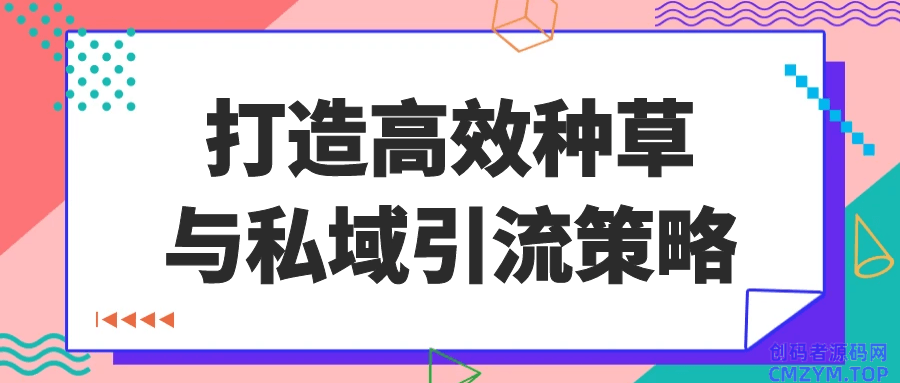 打造高效种草与私域引流策略-创码者资源网