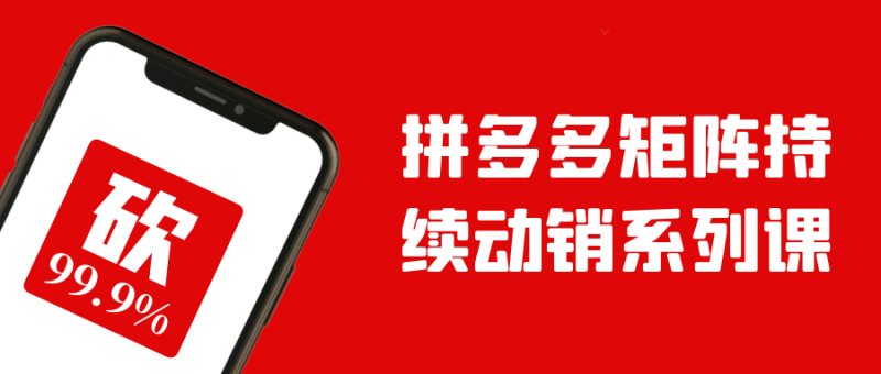 拼多多矩阵持续动销系列课-创码者资源网