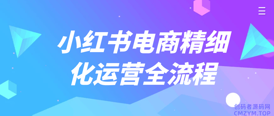 小红书电商精细化运营全流程-创码者资源网