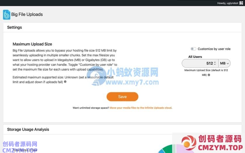 让 WordPress 突破限制上传超大文件 Big File Uploads-创码者资源网