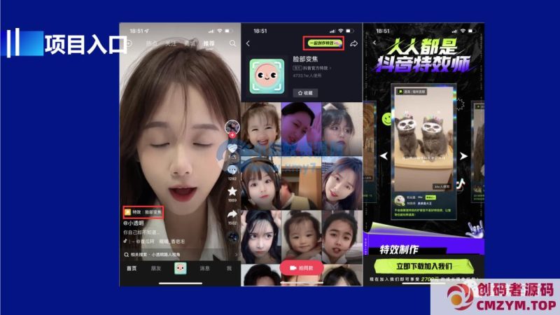 抖音特效师，单号100多号多撸-创码者资源网