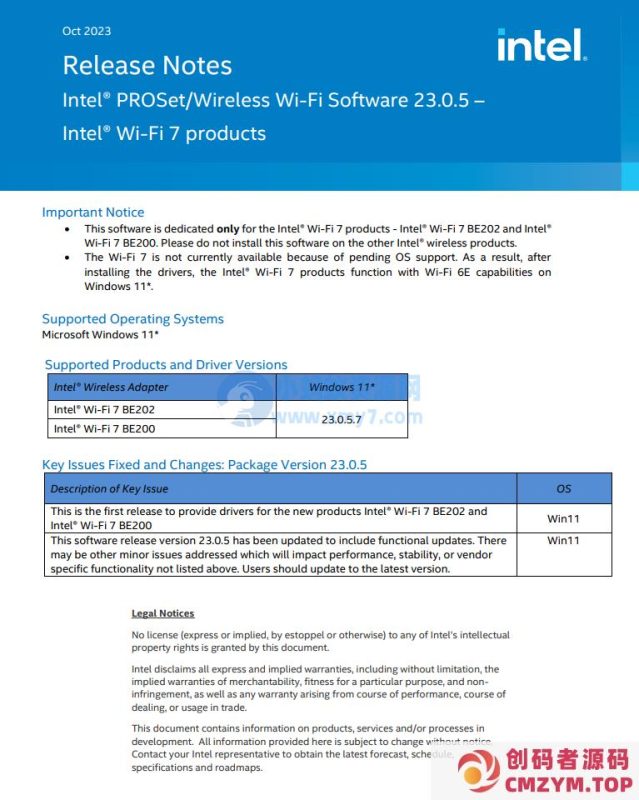 英特尔发布 Wi-Fi 7 网卡首个 Win11 驱动程序，但只有 Wi-Fi 6E 的功能-创码者资源网