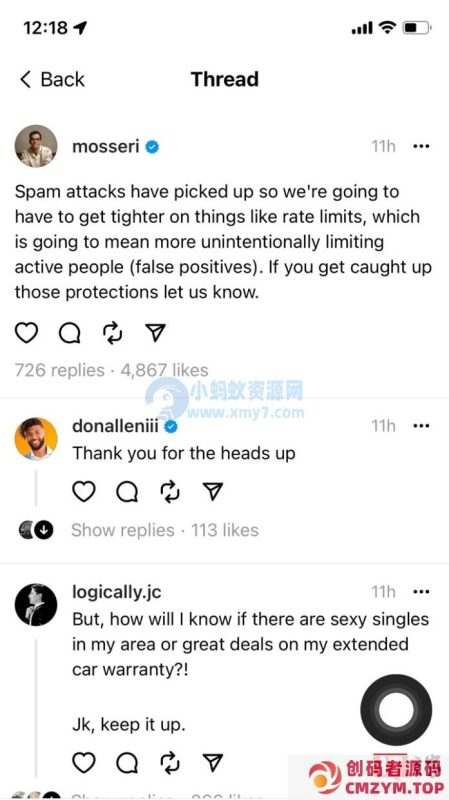 Threads 为应对垃圾内容推出“限流”功能，马斯克评价其“抄袭推特”-创码者资源网