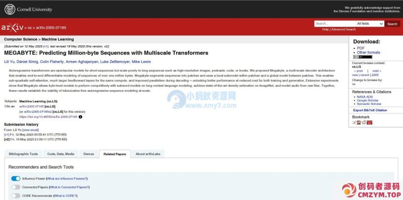 Meta 发布 Megabyte AI 模型抗衡 Transformer:解决后者已知问题、速度提升 4 成-创码者资源网
