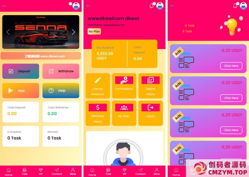 SENNA海外广告奖励投资理财源码/附详细教程-创码者资源网