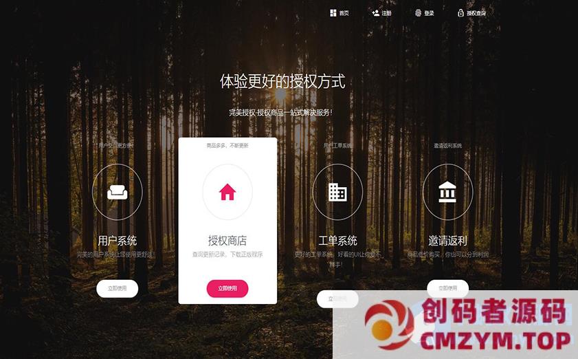 PHP域名授权系统网站授权授权管理工单系统精美UI支付系统团队合作代理返利发卡系统-创码者资源网