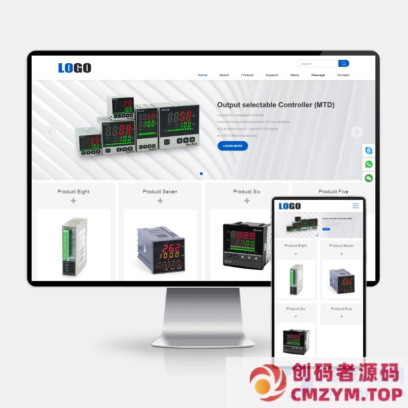 (H5自适应)英文外贸网站模板 – 带三级子目录-创码者资源网