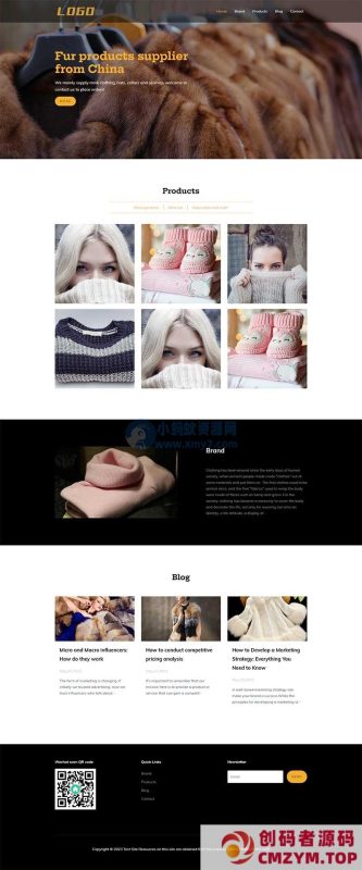 (自适应手机端)外贸英文网站源码 女装服装类外贸网站pbootcms模板-创码者资源网