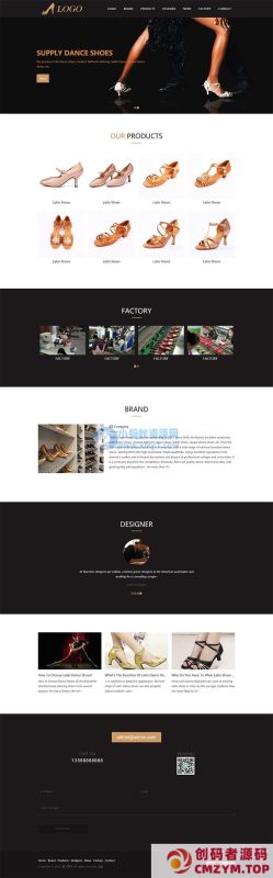 (自适应手机端)英文外贸拉丁舞鞋鞋类网站源码 芭蕾舞鞋网站pbootcms模板-创码者资源网