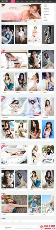 红黑配色美女图片站dedecms模板-创码者资源网