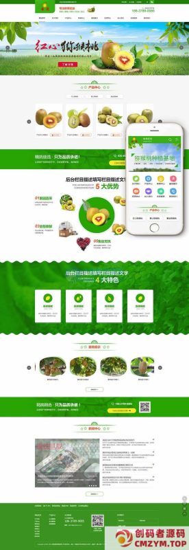 蔬菜鲜果配送类网站织梦模板(带手机端)-创码者资源网