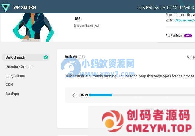 WordPress插件WPSmushProv3.7.0图片上传压缩插件WordPress图像优化插件-创码者资源网