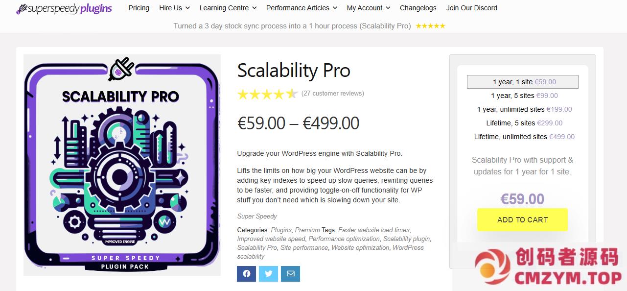 WordPress 数据库优化插件开心免费版–Scalability Pro v5.64-创码者资源网