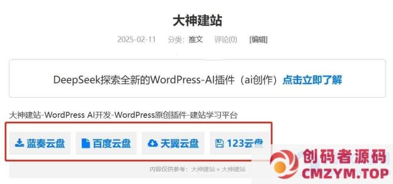 WordPress网盘下载按钮样式ds-download-link插件-创码者资源网