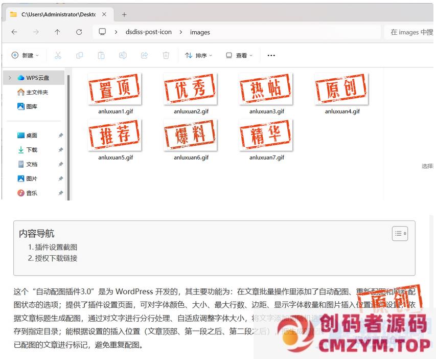 WordPress 原创图标设置插件，功能小巧不收费-创码者资源网