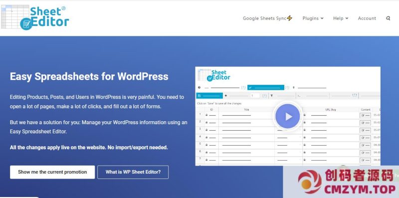 WordPress表格插件 WP Sheet Editor Pro v2.25.15 破解版下载-创码者资源网