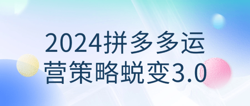 2024拼多多运营策略蜕变3.0-创码者资源网