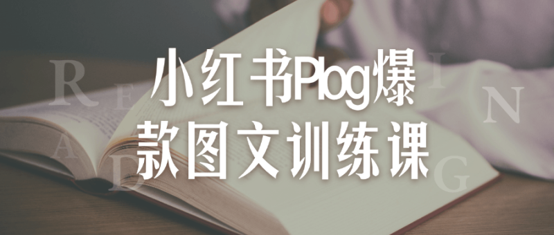 小红书Plog爆款图文训练课-创码者资源网