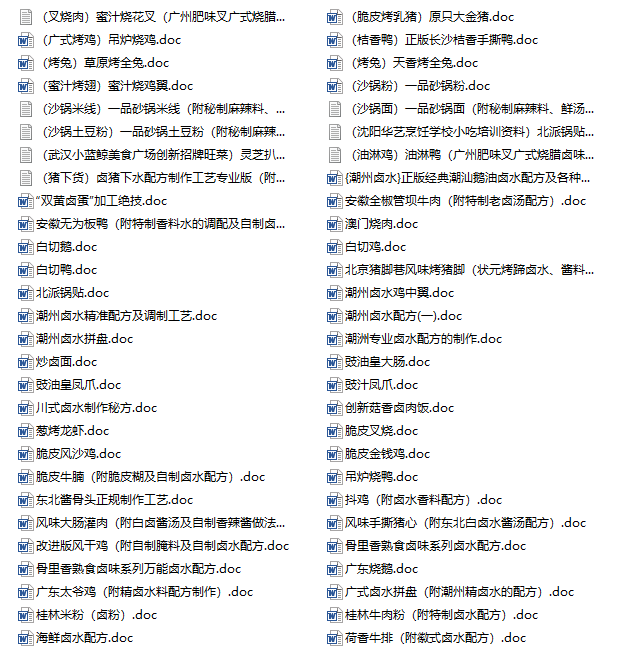 [卤味大全]集齐了全国热门卤味小吃核心技术，配方全解析精准到克-创码者资源网